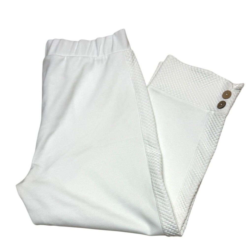 Soft Surroundings‎ Straight Leg Crop Pants White Textured Knit Large NWT - Picture 2 of 10